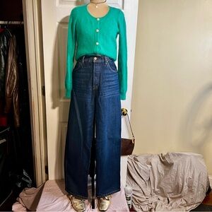 Reformation The Collection Wms Magnolia Bow Organic Cotton Button Fly Jeans 30